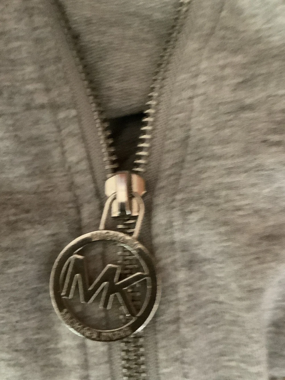 Michael Kors Heather Gray Quarter Zip Sweater with MK Pull